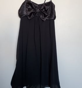 Black bow front lined dress